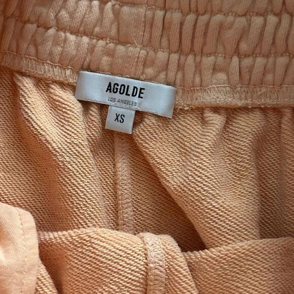 AGOLDE Noodle Peach Tan Boxer Sweat Shorts | Relaxed Fit, Wide Waist | Size XS - Picture 5 of 7